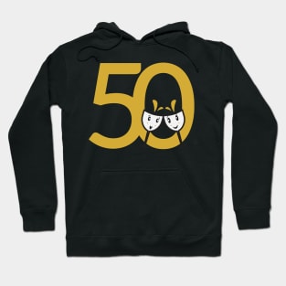 50th Birthday Large Numbers and Cute Wine Glasses Hoodie